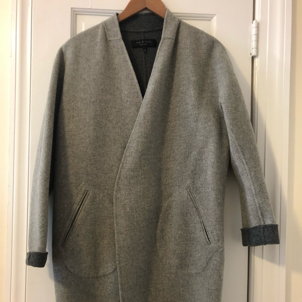 Two tone grey rag and bone over coat.